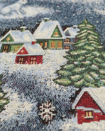 Tissu Jacquard de Noël au mètre : Nuit de Noël - Mercerine