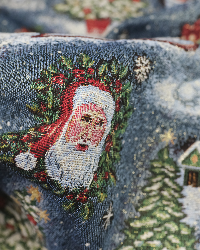 Tissu Jacquard de Noël au mètre : Nuit de Noël - Mercerine