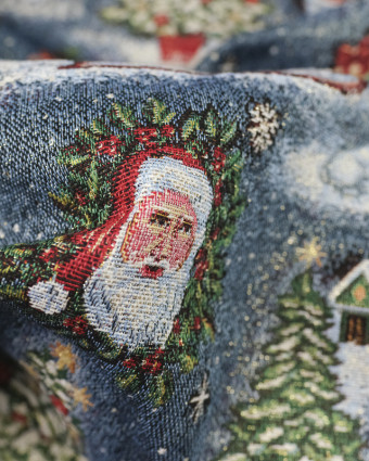 Tissu Jacquard de Noël au mètre : Nuit de Noël - Mercerine