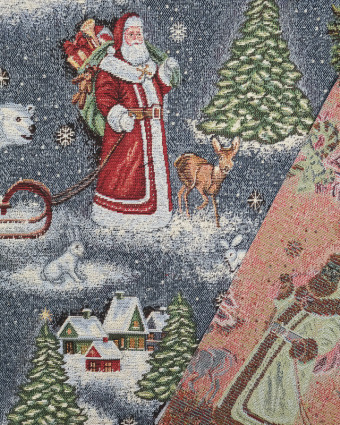 Tissu Jacquard de Noël au mètre : Nuit de Noël - Mercerine