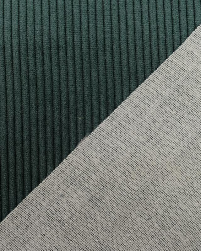 Velours ameublement côtelé vert sapin - Mercerine