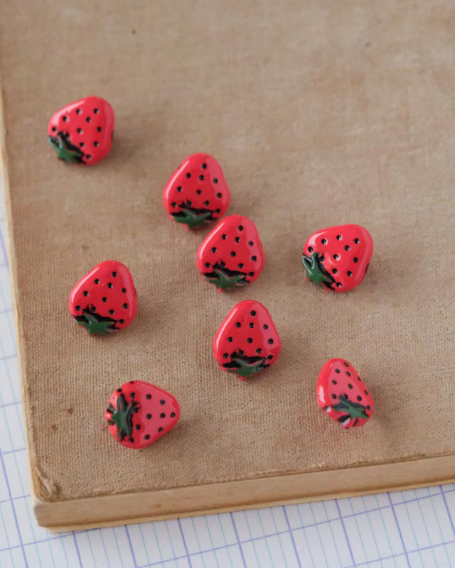 Bouton couture fraise 12mm à queue - Mercerine
