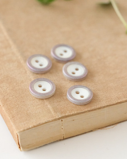  Bouton Nacre Bourelé Vernis Irise - Mercerine