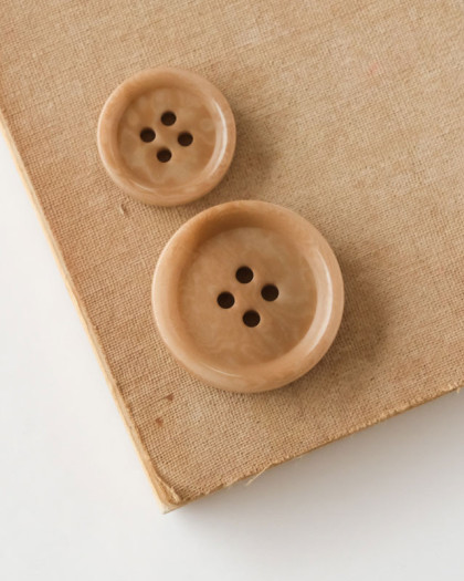  Bouton Vegetal 4 Trous Bourrelet Marron clair - Mercerine