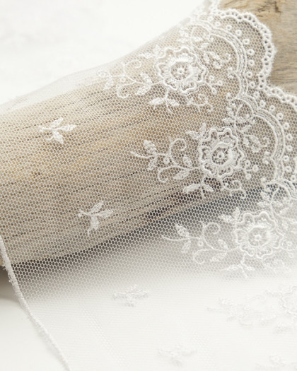 Galon dentelle Valencienne stretch 95mm : 7 coloris - Mercerine