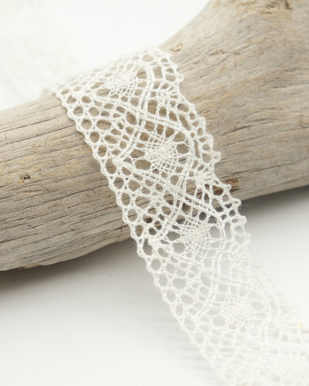 Galon dentelle 100% Lin 25mm : Ecru ou Beige - Mercerine