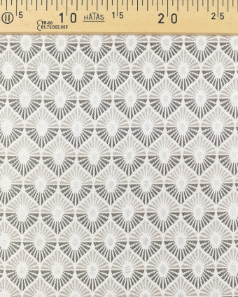 Tissu au mètre : Jacquard géométrique Zefira Gris Perle - Mercerine