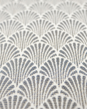 Tissu Jacquard au mètre : Jacquard Eventails Marine - Mercerine