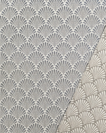 Tissu Jacquard au mètre : Jacquard Eventails Marine - Mercerine