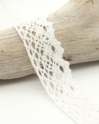 Ruban dentelle brodé 28mm - 4 couleurs naturelles - Mercerine