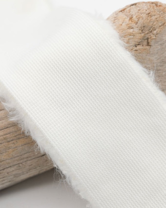 Tissu Fausse fourrure blanche en bande - Mercerine