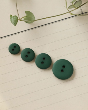 Bouton à coudre : vert mat 2 trous - Mercerine