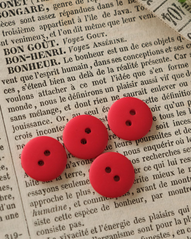 Lot De 8 Boutons Avec Ancre Rouge - 1/2 Pouce - Blanc, Plastique, 2 Trous - Neuf