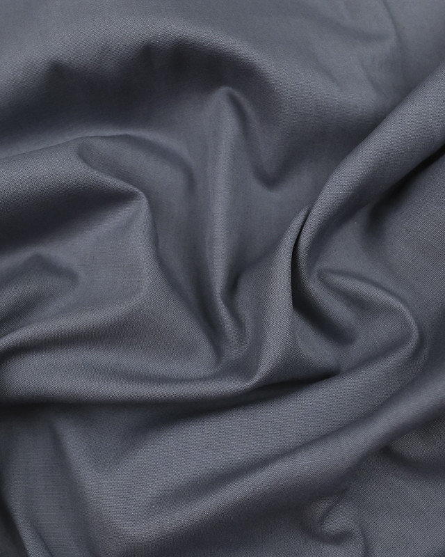 Tissu Popeline Gris Orage Oeko-Tex - Mercerine