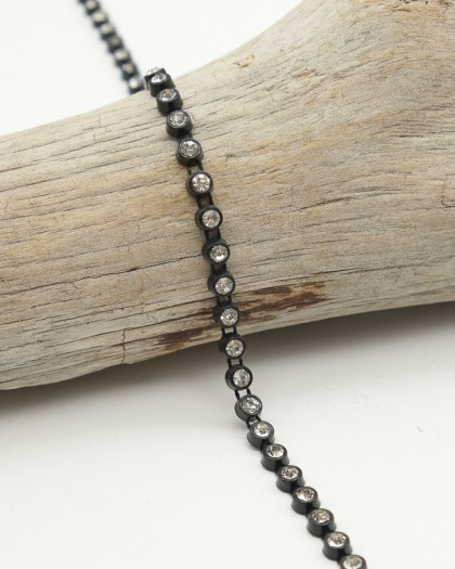 Ruban de Strass diamant noir au mètre - Mercerine