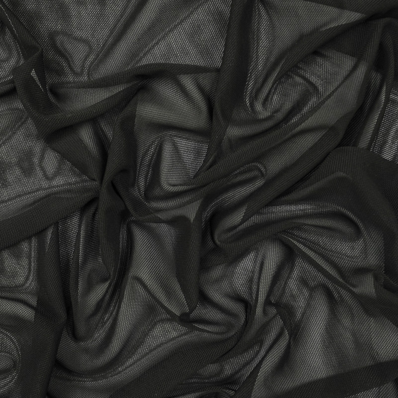Tissu tulle extensible Noir