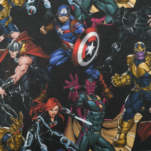 Coton Imprimé Avengers Noir -...