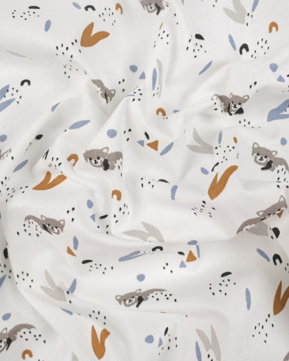 Coton imprimé Ticoon Blanc Oeko-Tex