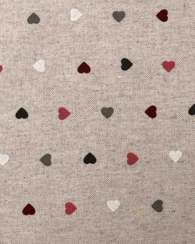 Tissu effet lin imprimé petit cœur : 3 coloris - Mercerine