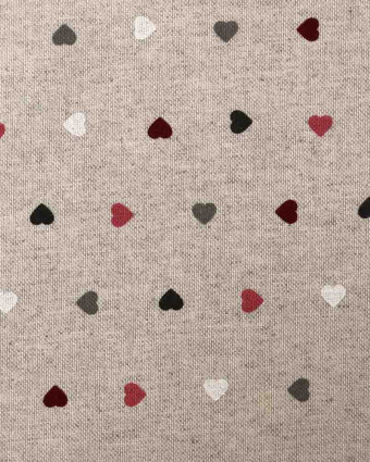 Tissu effet lin imprimé petit cœur : 3 coloris - Mercerine
