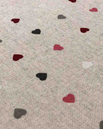 Tissu effet lin imprimé petit cœur : 3 coloris - Mercerine