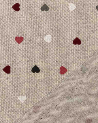 Tissu effet lin imprimé petit cœur : 3 coloris - Mercerine