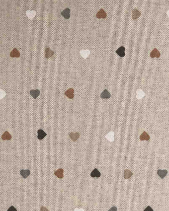 Tissu effet lin imprimé petit cœur : 3 coloris - Mercerine