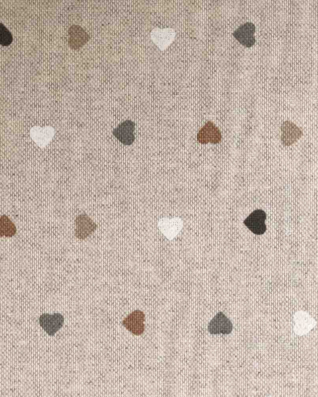 Tissu effet lin imprimé petit cœur : 3 coloris - Mercerine