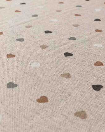 Tissu effet lin imprimé petit cœur : 3 coloris - Mercerine