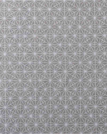 Tissu Coton Français Motif Géométrique Japonais Starburst - Gris Et Blanc - 140 G/m² - Oeko-Tex