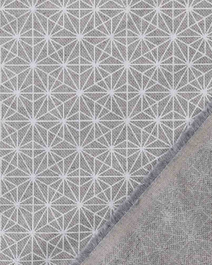 Tissu Coton Japonais Géométrique Starburst Bleu & Blanc - Textiles Français 140g/m²