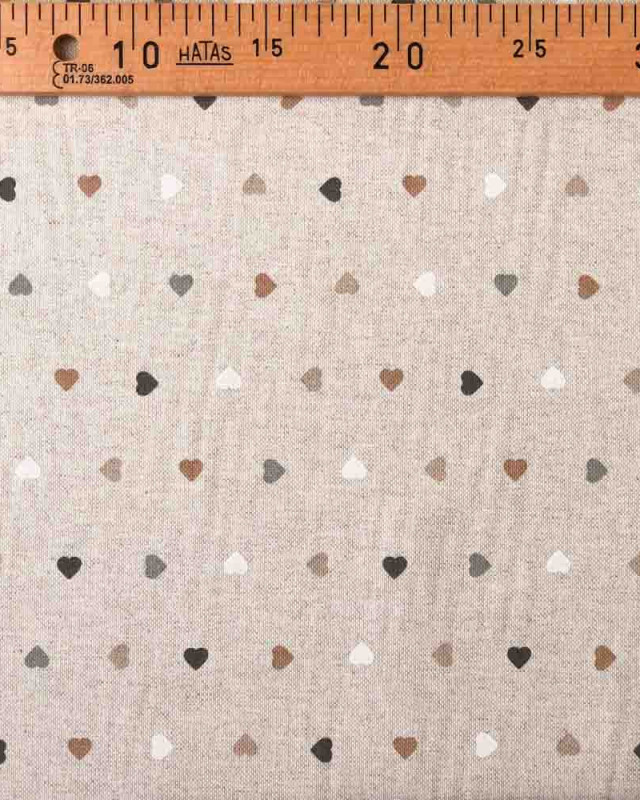 Tissu effet lin imprimé petit cœur : 3 coloris - Mercerine