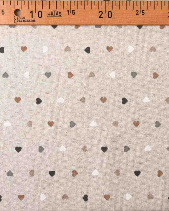 Tissu effet lin imprimé petit cœur : 3 coloris - Mercerine