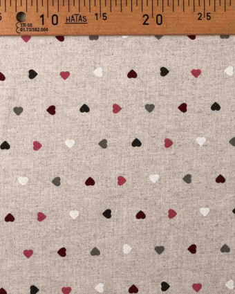 Tissu effet lin imprimé petit cœur : 3 coloris - Mercerine