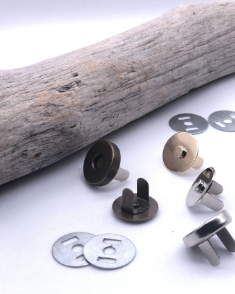Fermoir Magnétique 20mm : Laiton ancien, doré, argent, gun métal - Mercerine