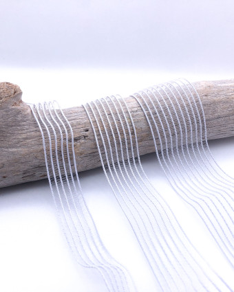 Elastique Fronceur pour smock Blanc : 19mm, 25mm et 35mm - Mercerine