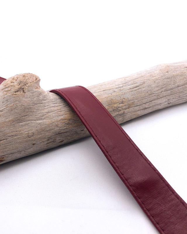 Sangle simili cuir Bordeaux : 10mm et 25mm - Mercerine