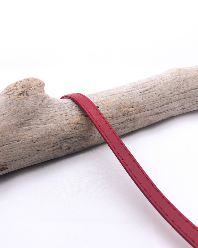 Sangle simili cuir rouge framboise : 10mm et 25mm - Mercerine