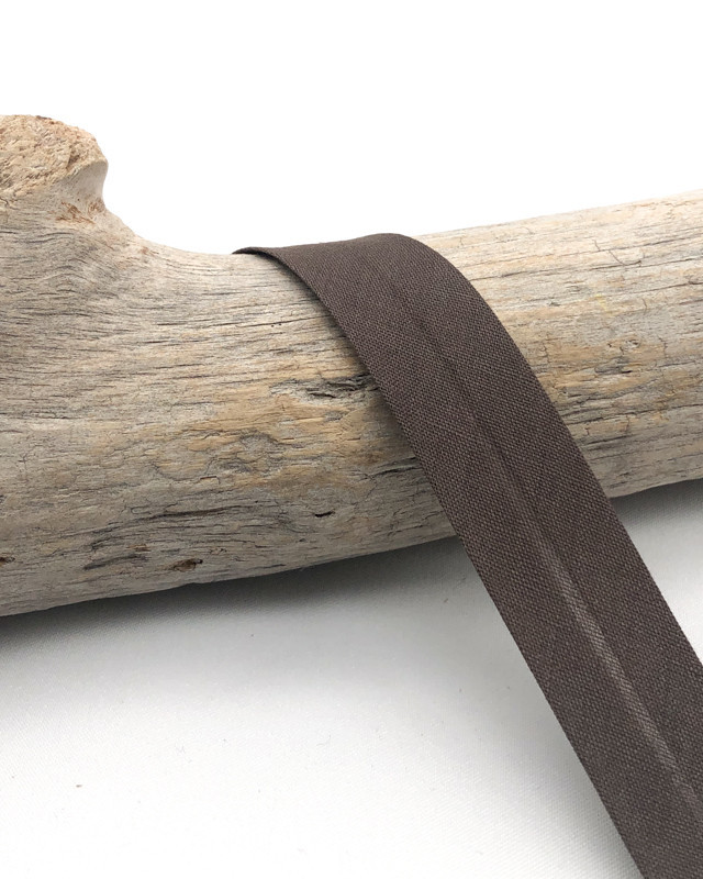 Biais Jersey Extensible 20mm - Marron Foncé - Vendu Au Mètre - Pour Couture, Finitions Vêtements