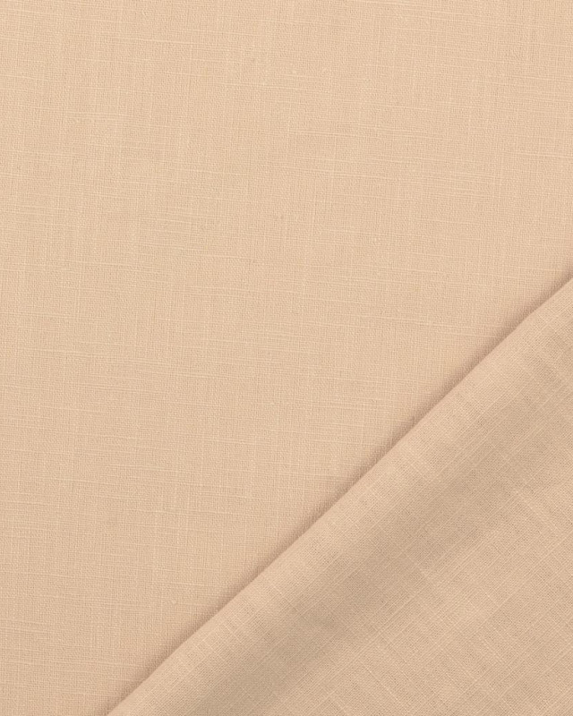 Tissu Lin Uni 100% Cappuccino - Mercerine