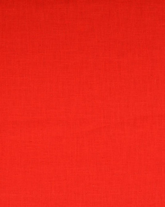 Tissu Lin Uni 100% Rouge Vermillon - Mercerine