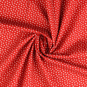 Tissu coeur coton Adorable Rouge