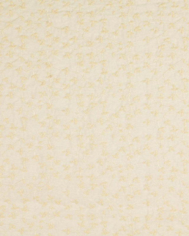 Viscose Feuille Brodée fond Ecru Festonné - Mercerine
