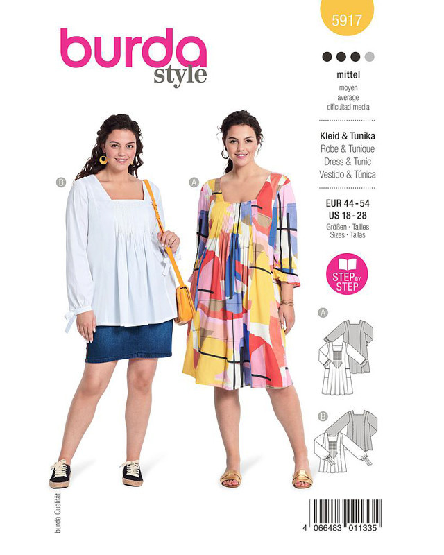 Patron Burda Créations Robe Et Tunique - Tailles 36 à 48 - Occasion (copie Couleur)