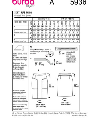 Patron De Couture Burda Easy #5690 - Jupe Cloche Pour Femme, Tailles 34 à 44, Débutant - 4