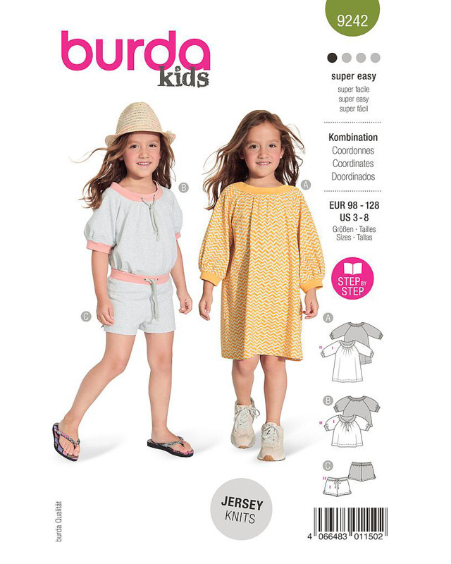 Patron Burda 9233 – Vêtements Voiture Bébé Niveau 3 Moyen, Poncho Doublé Et Trousse, Couture Facile Pour Bébé