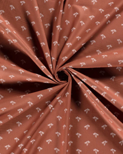 Popeline de coton imprimée palmier Oekotex : caramel, terracotta, beige, bleu ou kaki - Mercerine