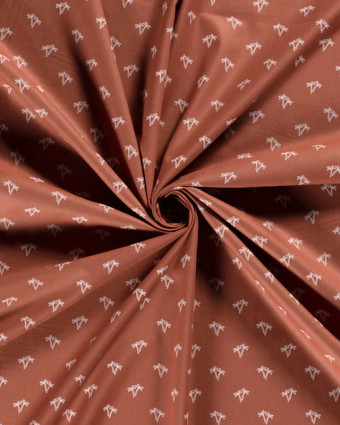 Popeline de coton imprimée palmier Oekotex : caramel, terracotta, beige, bleu ou kaki - Mercerine