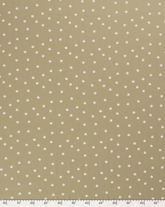 Popeline de coton imprimé Pomme fond Kaki /Beige Oekotex - Mercerine