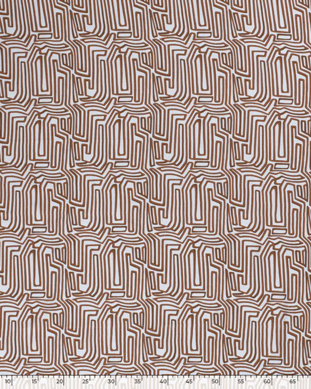 Viscose motif Labirynthe : disponible en orange, citron et noir - Mercerine